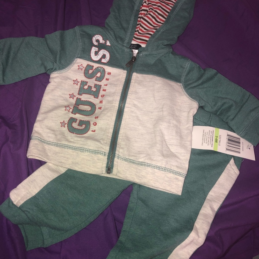 Guess 2pc 3-6m joggers set hoodie and pants